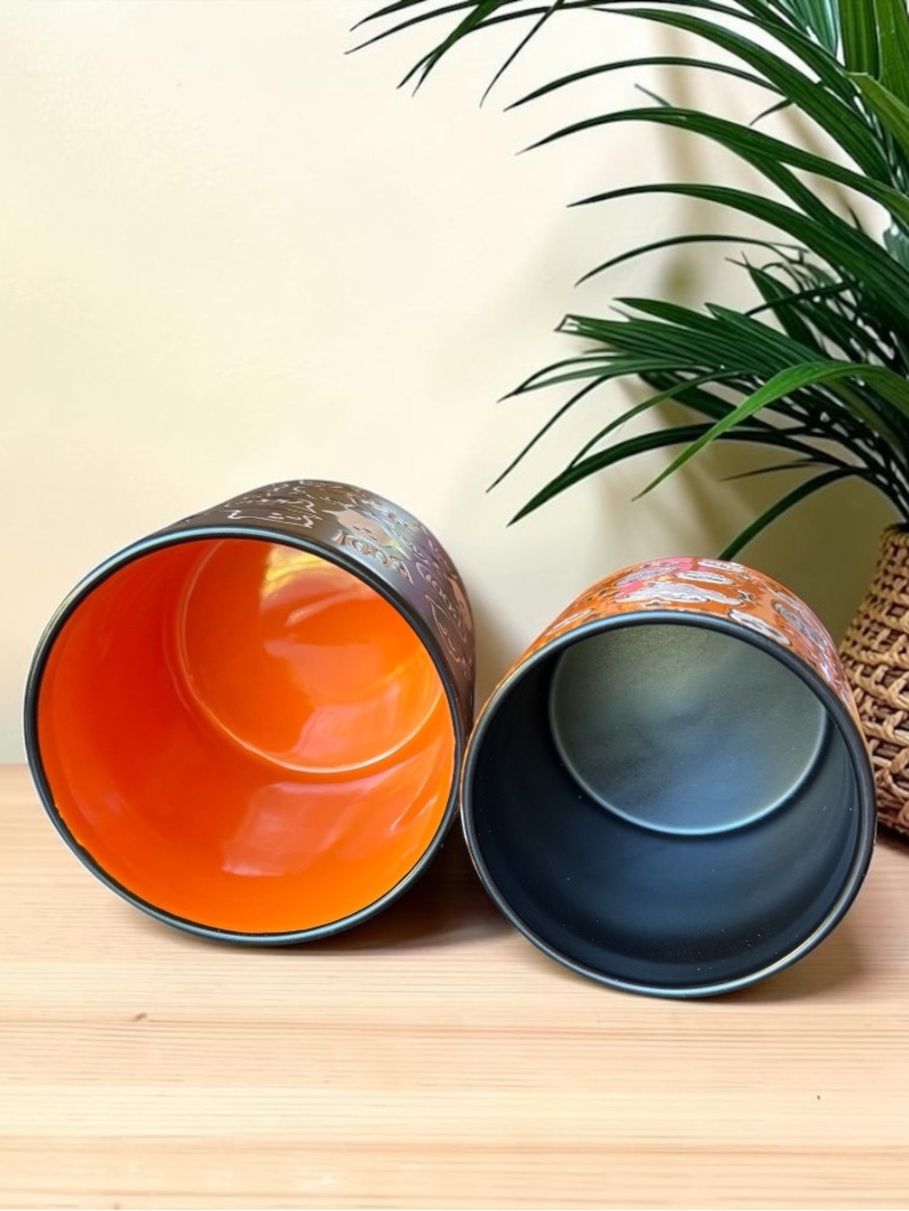 Eli + Ana Halloween Ghost Ceramic Canister Set of 2 with Bamboo Lids - Picture 8 of 10